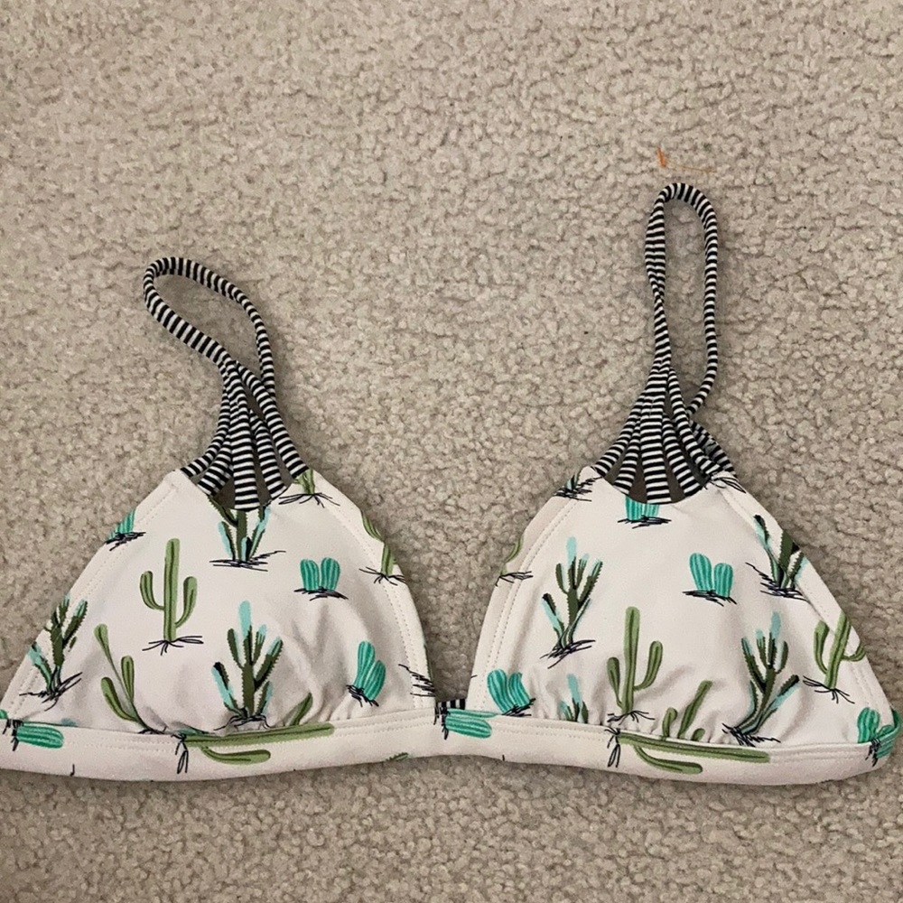 Cactus cross back bikini top